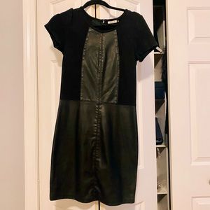 Brand Only black dress with leather front